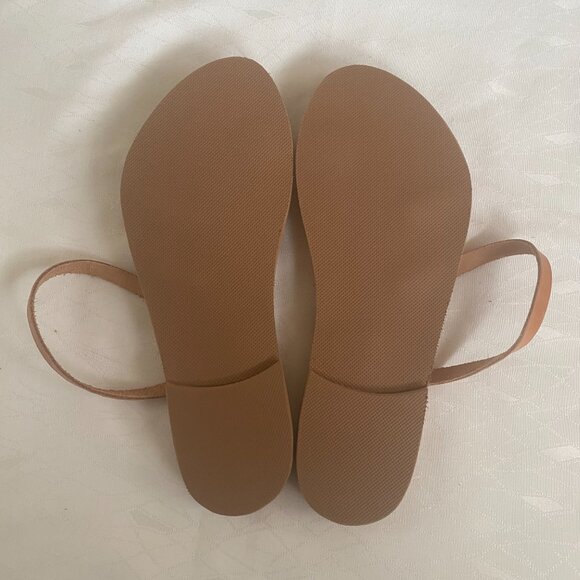 Women's Greek Leather Strappy Sandals Tan Beige Ankle Wrap Size EU 38 US 7.5 - Picture 8 of 10